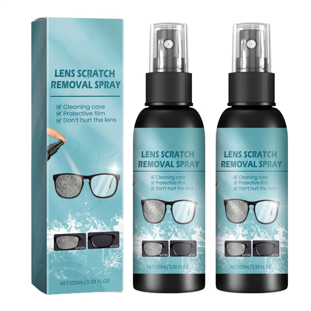 Light Eyeglass Scratch Remover Spray 2 Pack 100Ml, Multisurface Lens Cleaner For Glasses And Screens