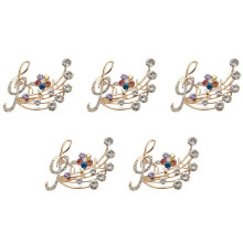 5X Nouvelle Arrivee Broche de Musique Style Elegant avec Des Strass Broches de Cle de Triple pour Dames