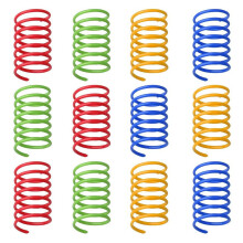 12Pcs Interactive Cat Toys, Colorful Spring Cat Toy Plastic Coil Spiral Springs Toys for Cat Kitten Pets Novelty Gift