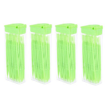 200 Stück Kunststoff Zahnstocher 2 Wege Zahnstocher Interdentalbürste Reiniger Portable Box Zufällige Farbe