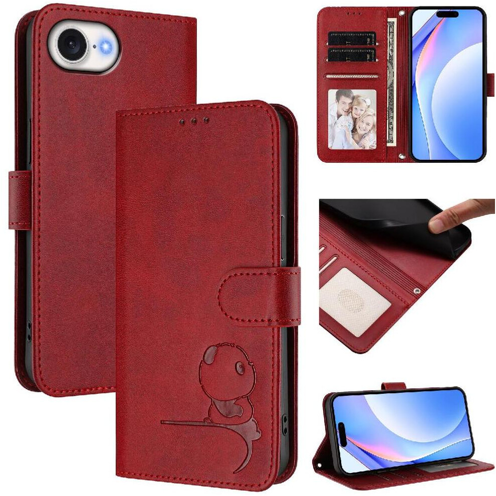() Phone Case For Iphone 17E Flip Folio Rfid Blocking Magnetic Pu Leather Card Slots Holder Kickstand 764563192342