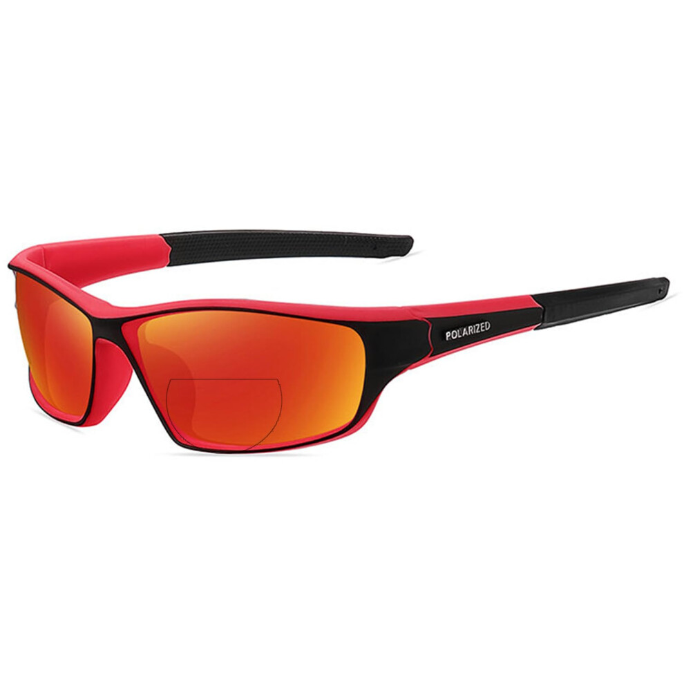 Green Bifocal Reading Sunglasses Uv400 Wrap Around Sports Safety Glasses 2.25X Magnifying
