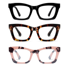 Reading Glasses 2.0 Diopters Blue Light Blocking Square Frame for Men and Women Black and Tortoiseshell
