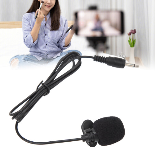 Mini Omnidirectional Lavalier Microphone 3.5mm Noise Reduction Portable