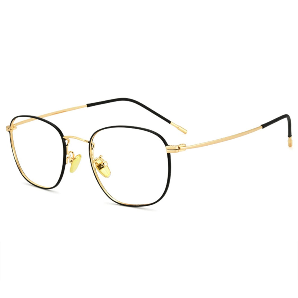 Blue/Light/Black Reading Glasses 3.5X Magnification Metal Frame Gold Unisex Spring Hinge