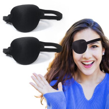 Eye Patch for Adults 2 Pack – 3D Contoured Adjustable Black Medical Eye Patch for Vision Therapy