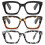 3 Pack Oversized Square Reading Glasses for Women, 2.5x Magnification Blue Light Blocking 1