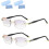 Reading Glasses +2.0 Gold Frame, Automatic Zoom Focus, Blue Light Blocking, Clear Vision, 2PCS 1