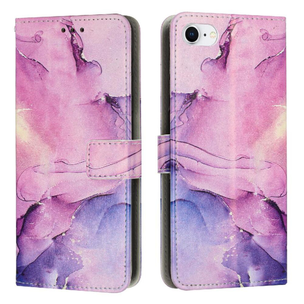 () Flip Case For Iphone 17E Painted Marble Wallet Case Card Insertion Buckle Flap 764563193301