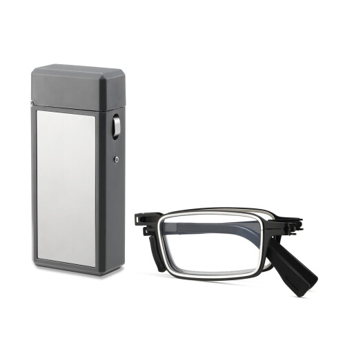 Folding Reading Glasses 2.0 Diopter Blue Light Blocking Compact Readers for Men with Case