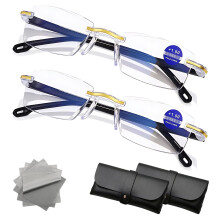 Self Adjusting Glasses with Clarity Blue Lens, Automatic Focus, 2 Pack for Men and Women