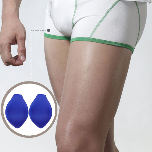 2 stück herren schwimmhose mit 3d-einsatz blau 1