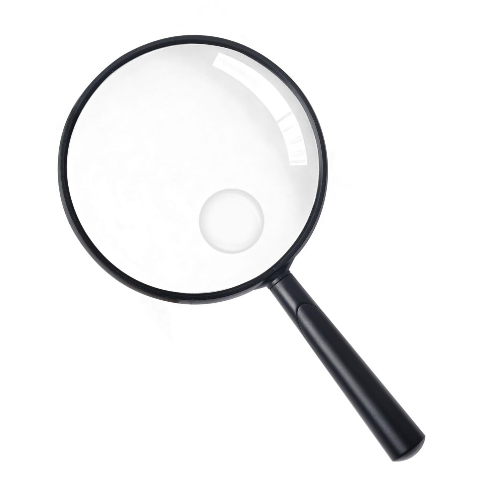 Black 10X Handheld Reading Magnifier With Shatterproof 110Mm Lens And Nonslip Handle For Seniors