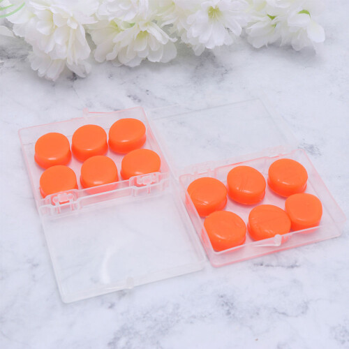 18Pièces Bouchons D'oreille Étanches En Silicone Orange Pour Natation 1