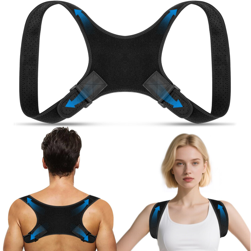 Posture Corrector Back Brace for Men and Women Adjustable Upper Back Support and Alignment