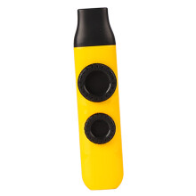Plastic Kazoo Musical Instrument with 10 Flute Diaphragms, Metallic Yellow