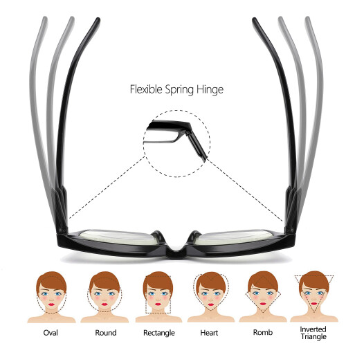 3 Pack Oversized Square Reading Glasses for Women, 2.5x Magnification Blue Light Blocking 2