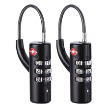 2Er-Pack Zoll-GepäCkschloss für Zollabfertigung, Trolley, Koffer, Rucksack, Passwortschloss, VorhäNgeschloss mit Stahlkabelschloss für GepäCk