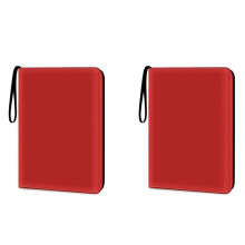 2X Classeur de Cartes à Collectionner 900 Pochettes, Classeur de Collecte de Cartes à 9 Pochettes, pour Cartes de Jeu/Football/Baseball Rouge