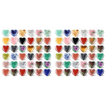 72Pcs Heart Stone Worry Stone Heart Rock Healing Gemstone Crystal Bulk 0.8 Inch 20mm Assorted Love Carved Stone