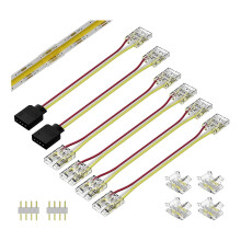 ZłąCza 10Mm do CCT Tunable COB LED Strip Light 3-Pinowy Zestaw do PrzedłUżAnia ZaciskóW Bez Lutowania