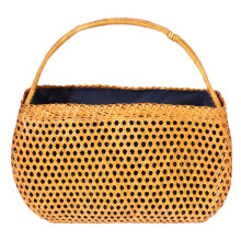 Women Bamboo Bags Bohemian Female Summer Beach Handbag Lady Vintage Rattan Knitted Bag Hollow Handmade Woven Basket Tote