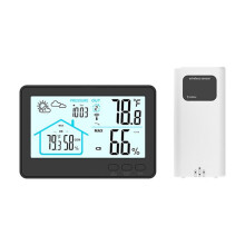 Trådlös Väderstation Inomhus Utomhustermometer Hygrometer Hem Väderprognos Klocka Väderstationer B