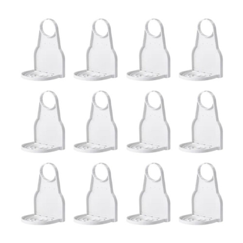 12pcs Cup Holder Anti-Overflow Laundry Detergent Cup Holder Folding Bracket Seamless Hook White