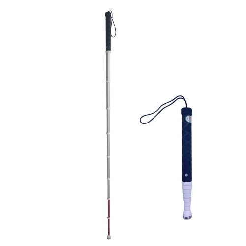Blind Cane Folding Walking Stick Lightweight Titanium Alloy Telescopic 9Section 138cm for Elderly