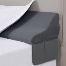 Queen Bed Wedge Pillow for Headboard Gap Filler with Precise Fit and Neutral Grey Finish