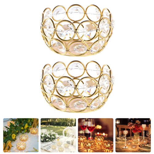 2pcs Crystal Iron Candle Stands Candlesticks Wedding 1