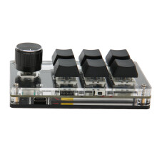 6-Key Mini Mechanical Keypad with Knob, Blue Switch, Dual Mode USB Bluetooth, 1100mAh Battery