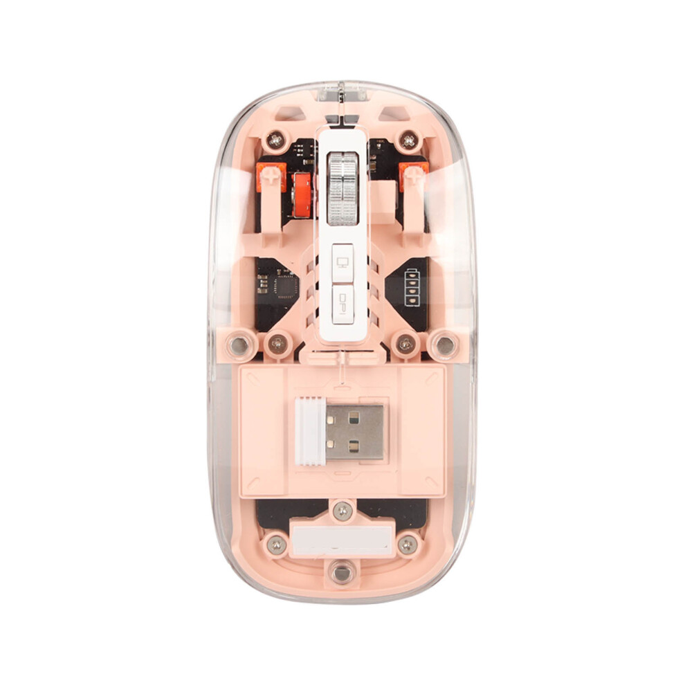 Wireless 2.4G Bluetooth Mouse 2400 Dpi Rgb Rechargeable 400Mah Pink 7671388910354