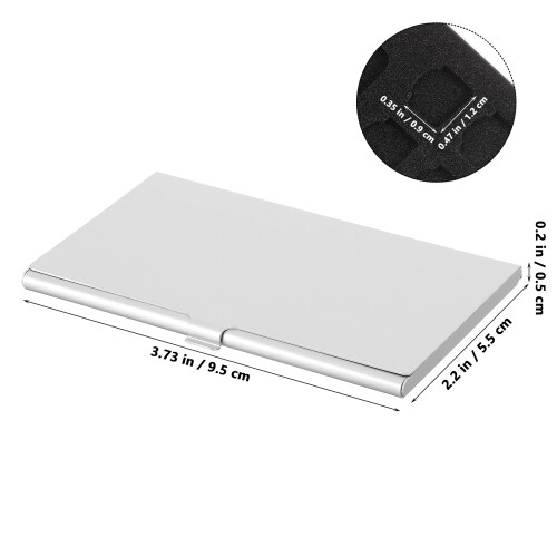 2Pcs Silver Sim Card Organizer Aluminum Phone Sim Holder Storage Box 2