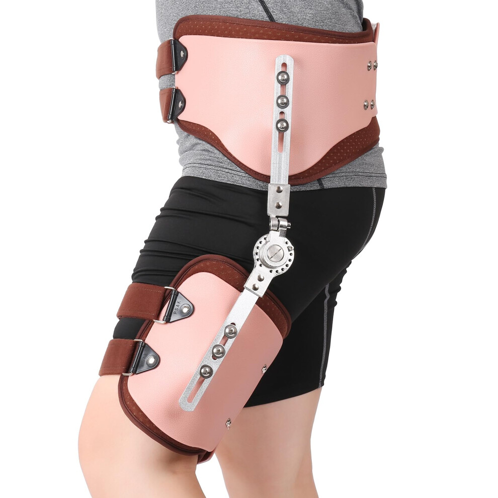 Adjustable Left Hip Abduction Brace with Hinged Stabilizer for Post Surgery and Sciatica Pain Relief