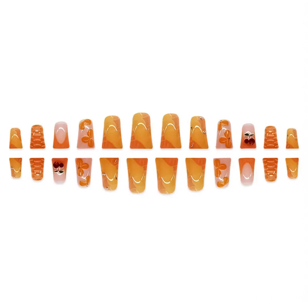Phui-Pet-Supplies Glossy Orange Duckbill Nail Tips - Party & Daily Wear