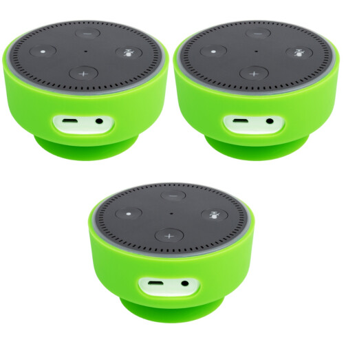 3Pcs Silicone Case With Suction Base For Echo Dot 2 Green 2