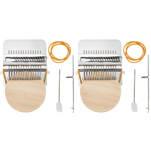 2Sets Houten Mini Weefgetouw Kit Khaki Thuisgebruik Knutsel Set 1