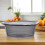 Durable Grey Plastic Wash Basin for Laundry, Shampoo, and Kitchen 5