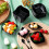 200 Pcs  Appetizer Plates with Spoons Forks Disposable  Dessert Plates Plastic Appetizer Bowls Tiny Black 4