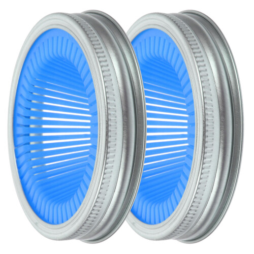 8Pcs Sprout Maker Jar Lids Blue Mesh Screens Dishwasher Safe Covers 2