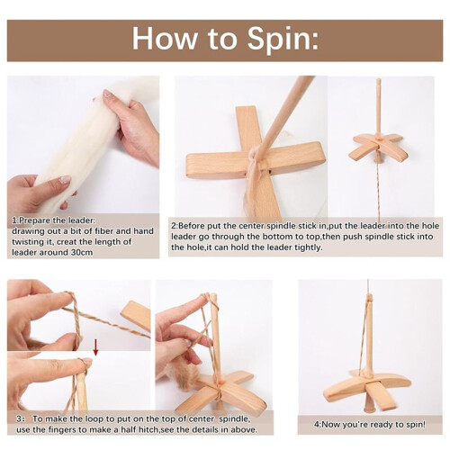 Turkish Spindle Detachable Drop Spindle Weaving  Wheels for Beginners Advanced Hand  Spinner Gifts