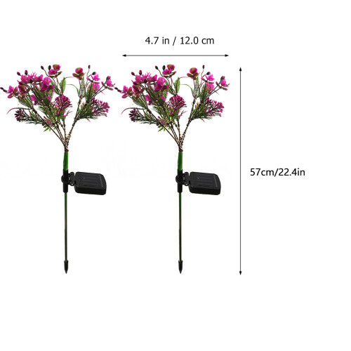 2 Stück Solar Gartenleuchte Pvc Simulation Pflanze Led Außenleuchte 2