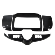 Motorcycle Stereo Accent Trim Cover Dash Panel Kit for Touring Glide Electra Street Glid 14-23 Gloss Black