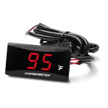 Digitale Watertemperatuurmeter voor Motorfietsen, Racescooters, LED-Display,  12V (Rood Lampje)
