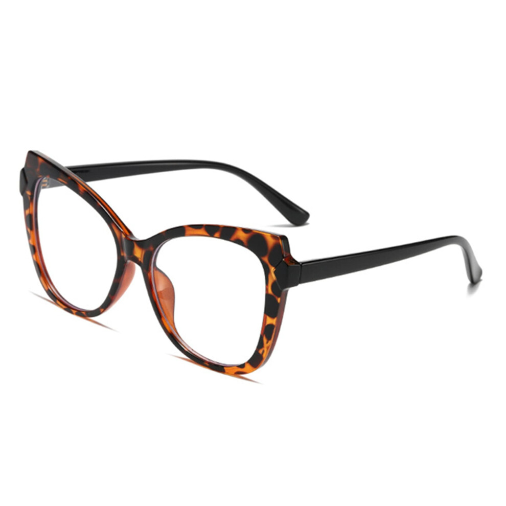 Leopard Cat Eye Reading Glasses for Women 2.5x Clear Magnification Fashion Oversized Frame