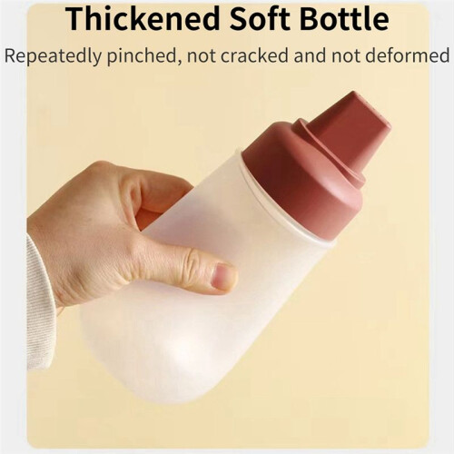 Multi-Hole Squeeze Bottle Squeeze-Type Seasoning Bottle Squeeze Bottle with Scale for Kitchen Food 350ML A 1