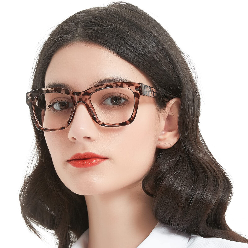 Reading Glasses 3.5x for Women, Designer Square Readers with Reliable Magnification
