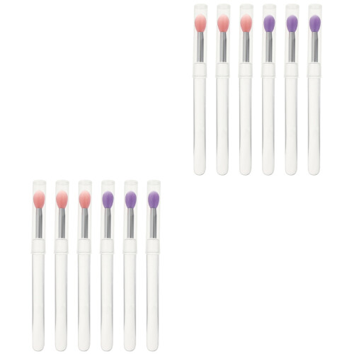 12 Pcs Silicone Lip Brush With Caps For Lip Mask Gloss Applicator 2