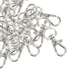 120Pcs Swivel Carabiners Keychain Silver Color